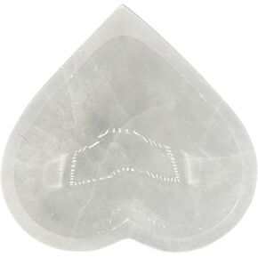 BFA ROCK selenite heart bowl - selenite heart crystal bowl charging dish cleansing charged plate of offering energy bowls stone healing sculpture stones gem rock decoration natural shape spiritual