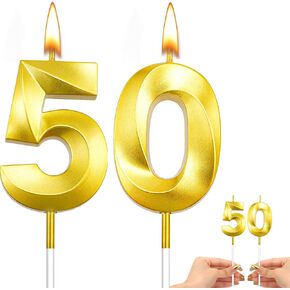 50th Birthday Candles Rose Gold Cake Decorations 50th Birthday Cake Topper Number Candles 50 Birthday Cake Candles 50th Birthday Cake Topper Happy 50th Birthday Decorations for Her Rose Gold Candles
