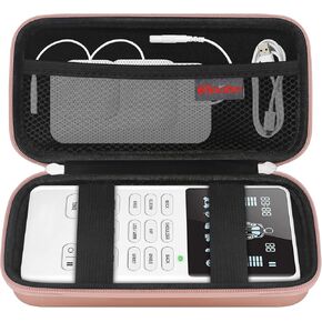حقيبة حمل Elonbo لجهاز تحفيز العضلات Etekcity TENS Unit، حقيبة تنظيم السفر الصلبة لمدلك النبض الكهربائي، جيب شبكي إضافي يناسب منصات القطب الكهربائي وشاحن أسلاك الرصاص، أسود + برتقالي