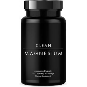 Clean Magnesium Glycinate - 400mg TRAACS® Chelated Magnesium Glycinate for Sleep, Heart, Muscle, and Stress Support | 120 Capsules - 60 Servings | Vegan, Vegetarian, Gluten-Free