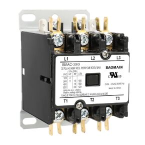 Baomain AC Contactor, 3 Pole 30A Heavy Duty Air Conditioner Condenser Compressor Contactor, BMAC-30/3 HVAC Contactors Replacement UL Listed (24, Volts (AC))