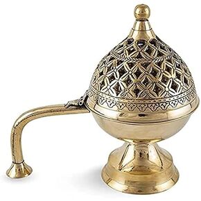 حامل مبخرة دونا دوب داني من النحاس من أورجانيكا بمقبض، لتنقية المنزل للمنزل والمكاتب والمعابد in Kuwait