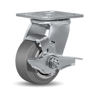 6 Inch Heavy Duty Caster Wheels -Industrial Caster Wheels, Rubber Caster Wheels（Flat Tread）700 Lbs Per Casters - Use for Dollies, Workbench (1 Swivel)