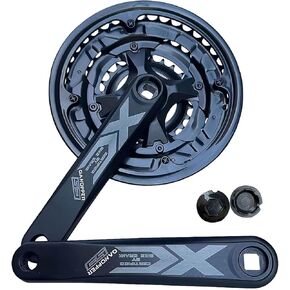 GANOPPER Mountain Bike Crankset 42/34/24T 165mm 42T 24 Speed 8S 3 Piece Bicycle Crank Sets 165 18 21 Speed Crankarm with Bashguard Protector