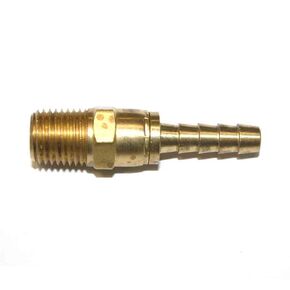 Interstate Pneumatics FMS144 Brass Hose Fitting, Connector, 1/4 Inch Swivel Barb x 1/4 Inch Male NPT End-Pack of 2