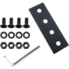 1 Set Black Carbon Steel Barn Door Track Splice Piece 80mm Metal Splice Plate Repair Fastener for Sliding Barn Door Track TV Wall Hanger Reinforced Bed Frame