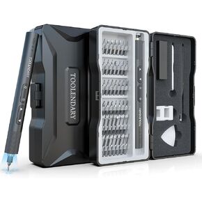 Electric Screwdriver Sets, 55 in 1 Mini Electric Screwdriver Kits, Precision Power Rechargeable Screwdriver Kits with Magnetic Bits, Small Electric Screwdriver for Phone, Glasses, Silver