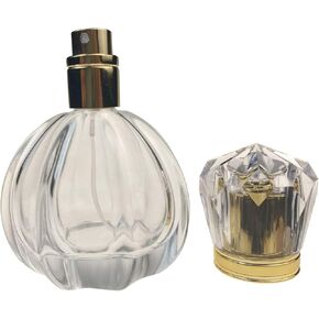 50ml 1.7oz Clear Fancy Empty Crystal Perfume Bottle Vintage Perfume Bottle Containers Pumpkin Shape Portable Spray Bottle Fine Mist Spray Perfume Bottle Dispenser