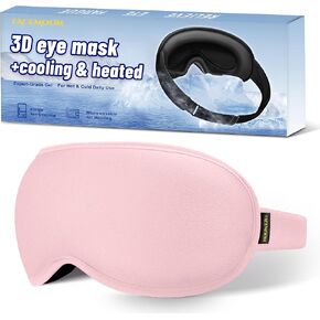 Cooling Gel 3D Sleep Eye Mask-Weighted Blackout Sleep Mask & Cold Compress for Dark Circles, Dry Eyes, and Puffiness - Comfortable, Eyelash-Friendly, Reusable for Relaxing Sleep-Purple