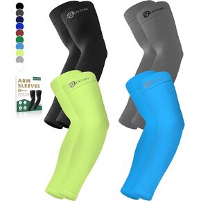 BHYTAKI 6 Pairs Cooling Compression Arm Sleeves for Men Women,UPF50 UV Sun Protection Sleeves for Work Sport Tattoo Cover Up