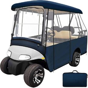 Leader Accessories 2 + 2 Person Golf Driving Enclosure 2 Over 4 Passenger Golf Cart Cover (Navy)