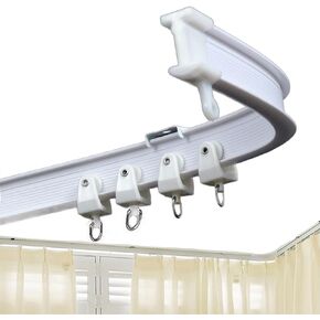 Bendable Plastic Metal Alloy Rod Flexible Window Curtain Track Poles Ceiling Mounting (300cm Ceiling Mount) in Saudi Arabia