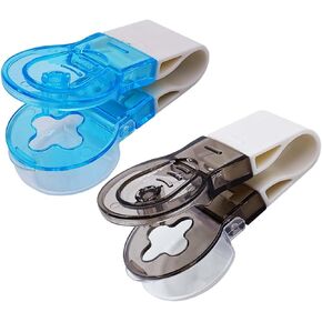 Set of 2 Pill Blister Package Opener Tool Portable Pills Taker Tablet Puncher Extractor Blue & Gray 2 Pieces Pack with Nice Package