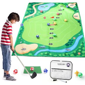Golf Chipping Game Mat Set Golf Practice Mats Indoor Outdoor Games for Adults and Family Stick Chip Game Golf Set Backyard Game for Adults and Family