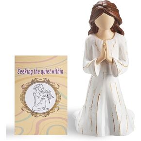 Prayer for Peace and Inner Calm, Hand-Painted Resin Sculpture of Woman Kneeling in Prayer, A Gift to Encourage Hope, Healing, and Tranquility