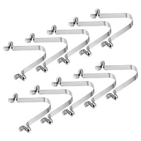 PATIKIL 8.5x6mm Kayak Paddle Snaps, 10 Pack Tent Pole Clips Steel V Shaped Double Pins Push Button Spring Clips Lock Tube Pole Clips for Camping Awning