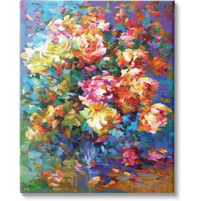 Stupell Industries Vibrant Flowers in a Vase Canvas Wall Art by Leon Devenice