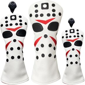 1PC Or Set Golf Club Head Covers for Driver 3 Wood Hybrids Hockey Style Golf Driver Headcover Fairway Wood Head Cover Hybrid Headcover Designed for All Brand (3pcs (1/F/H))