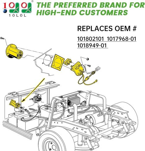 10L0L 48 Volt Golf Cart Charger Receptacle and Fuse Assembly | Electric Golf Cart Parts for Club Car 101802101 in Saudi Arabia