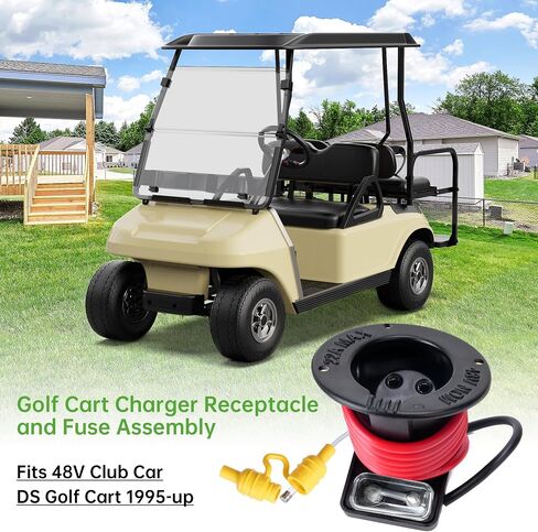 10L0L 48 Volt Golf Cart Charger Receptacle and Fuse Assembly | Electric Golf Cart Parts for Club Car 101802101 in Saudi Arabia