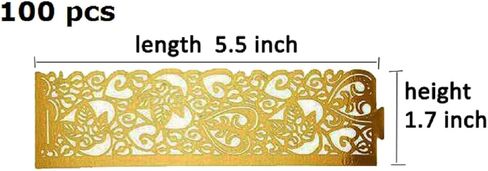 100 Tea Light Votive Wrap Candle Holder Decorative Wraps Paper Candle Holder Laser Cutting Votive Wraps Candle Holder for Wedding Table Christmas Festival LED Tealight Decor. (Gold) in Saudi Arabia