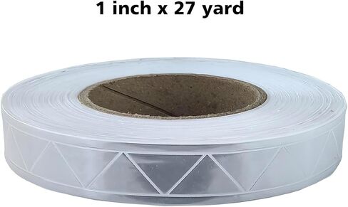 JINBING Glossy Reflective Strip Trim WarningTape PVC Backing Sew On for Safety Clothing Vest 1 inch x 27 Yard (Yellow) in Saudi Arabia