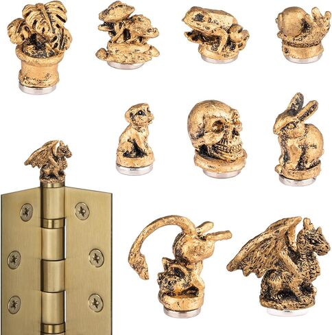 9Pcs Hinge Head Home Decoration Animal Door Hinge Heads Decorative Mini Vintage Animal Door Hinge Heads Decorative Topper Animal Door Hinge Pin Topper Home Decoration Magnet for Animal Lovers in Kuwait
