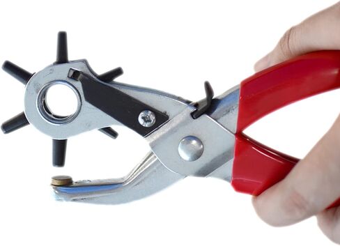 Leather hole punch,9" Belt hole puncher for leather heavy duty, 6 size Revolving Leather Belt Hand Hole Puncher (6 size Revolving Leather Hole Puncher) in Saudi Arabia