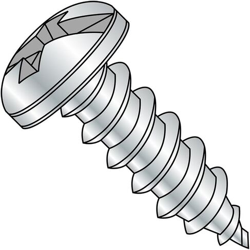 Small Parts 0812ACP Steel Sheet Metal Screw, Zinc Plated, Pan Head, Combination Phillips-Slotted Drive, Type A, #8-15 Thread Size, 3/4" Length (Pack of 100) in Saudi Arabia
