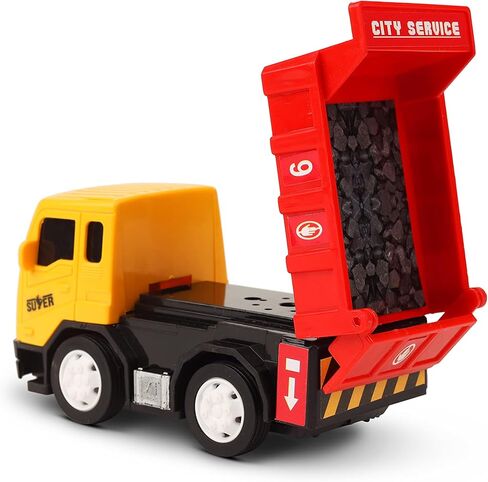 سلسلة الشاحنات الصغيرة التي تعمل بالاحتكاك من TOYZONE | خالية من مادة BPA | لعبة تعمل بالاحتكاك | شاحنة خدمة المدينة غير القابلة للكسر | التراجع | ألعاب الزحف Push & Go (رافعة سحب مركبات البناء) in Kuwait