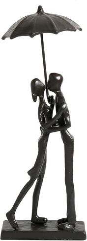 Anniversary for Couple,Affectionate Couple Statue Kissing Under Umbrella,Handcrafted Cast Iron Couple Sculpture in Love,for Wedding Gifts 6th Anniversary Birthday Gifts in Saudi Arabia