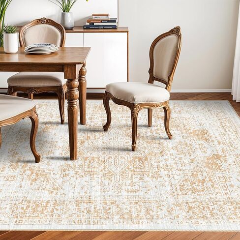 9x12 Washable Distressed Area Rugs: Living Room Bedroom Kitchen Vintage Faded Rug Non-Slip Thin Ultra Soft Livingroom Laundry Carpets in Saudi Arabia