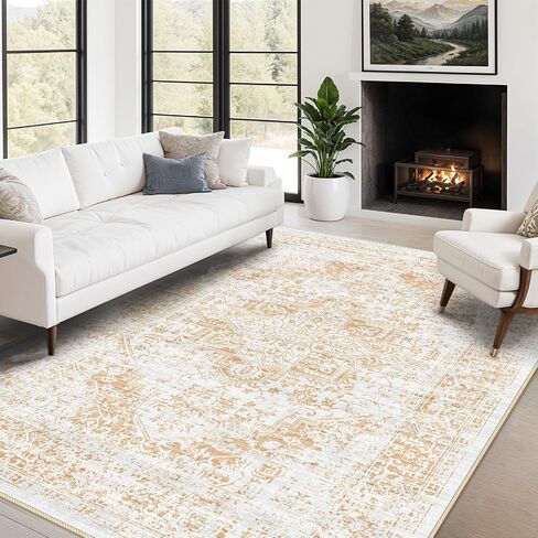 9x12 Washable Distressed Area Rugs: Living Room Bedroom Kitchen Vintage Faded Rug Non-Slip Thin Ultra Soft Livingroom Laundry Carpets in Saudi Arabia