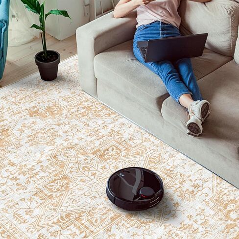 9x12 Washable Distressed Area Rugs: Living Room Bedroom Kitchen Vintage Faded Rug Non-Slip Thin Ultra Soft Livingroom Laundry Carpets in Saudi Arabia