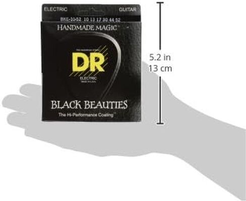 DR Strings Electric Guitar Strings, Black Beauties-Black Coated, 9-52 (BKE7-9) in Saudi Arabia