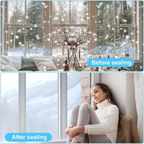 شريط إغلاق النوافذ، شريط إغلاق شفاف للنوافذ مقاس 2 بوصة × 33 قدم، للأبواب والنوافذ وفجوات زجاج الدش في الحمام in Kuwait
