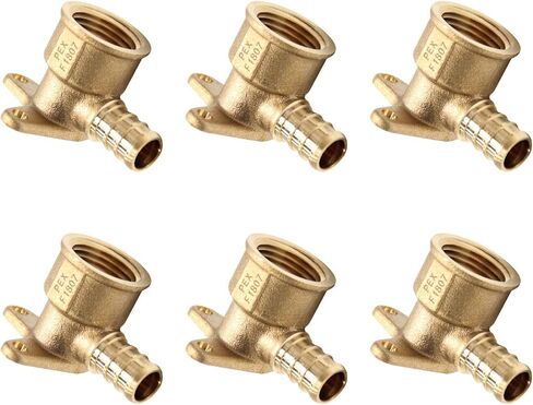 (عبوة من 4) تركيبات EFIELD Pex مقاس 1/2 بوصة × 1/2 بوصة أنثى NPT قطرة الأذن الكوع النحاسية in Kuwait