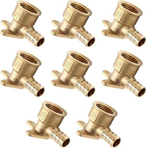 (عبوة من 4) تركيبات EFIELD Pex مقاس 1/2 بوصة × 1/2 بوصة أنثى NPT قطرة الأذن الكوع النحاسية in Kuwait