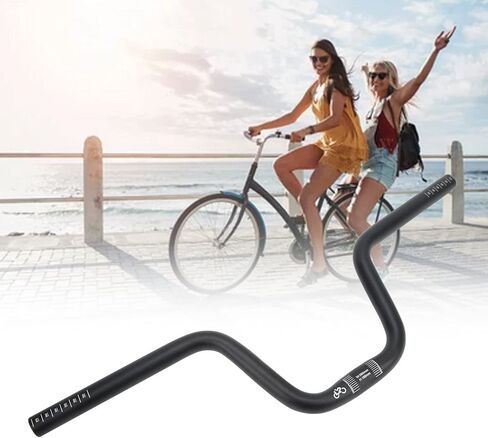 Handlebar, Aluminum Alloy High Strength Bike Riser Handlebar 25.4mm Diameter Black for Cycling(Lift 160mm / 6.3in) in Kuwait