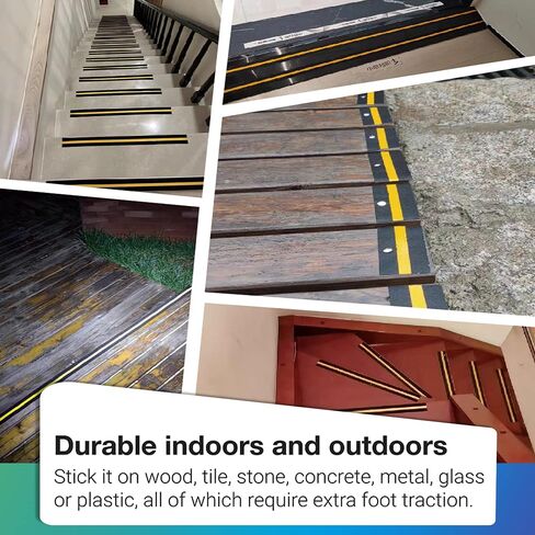 Anti Slip Tape with Reflective Strip for Stairs| Skateboard Anti Slip| Grip Tape for Stairs| Stair treads Non Slip Tape| Non Skid Tape| Outdoor Waterproof |2in*16.4ft 80 grit in Saudi Arabia