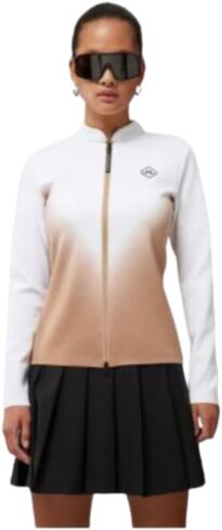 سترة الجولف النسائية Halo بسحاب كامل من طبقة متوسطة من J Lindeberg - Tiger Brown M in Kuwait