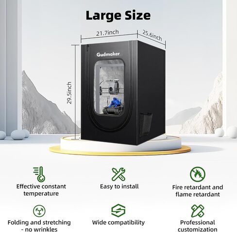 Gudmaker 3D Printer Enclosure, 29.5×25.6×21.6", Fireproof Dustproof Tent Constant Temperature Protective Cover for Creality Ender 3/Ender 3 Pro/Ender 3V2/Ender 3S1/Neo/Anycubic Elegoo in Saudi Arabia