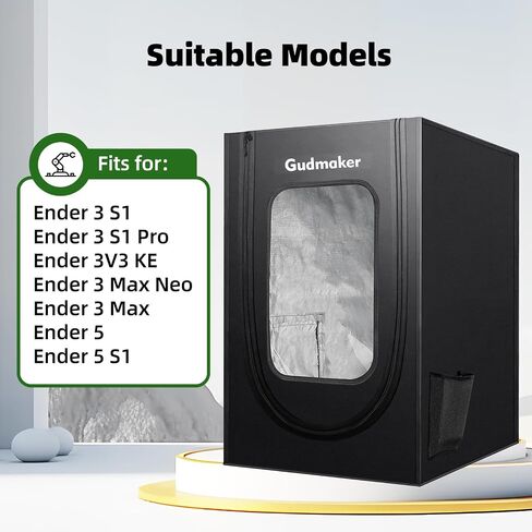 Gudmaker 3D Printer Enclosure, 29.5×25.6×21.6", Fireproof Dustproof Tent Constant Temperature Protective Cover for Creality Ender 3/Ender 3 Pro/Ender 3V2/Ender 3S1/Neo/Anycubic Elegoo in Saudi Arabia