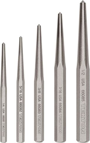 TEKTON Center Punch Set, 5-Piece (1/4-1/2 in.) | PNC95002 | Made in USA in Saudi Arabia