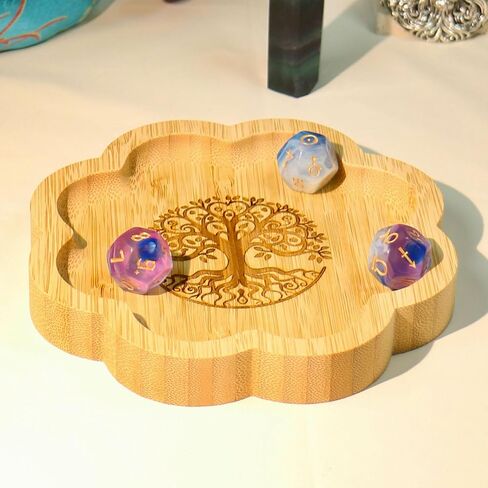 5.9 inchs Bamboo Offering Prayer Ritual Bowl Plate Great for Altar,Meditation,Incense Sticks,Candle,Crystal,Jewelry,Yoga Smudging Decoration(Tree of Life) in Saudi Arabia