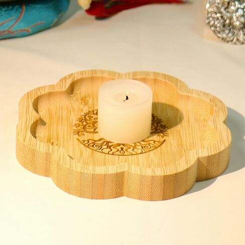5.9 inchs Bamboo Offering Prayer Ritual Bowl Plate Great for Altar,Meditation,Incense Sticks,Candle,Crystal,Jewelry,Yoga Smudging Decoration(Tree of Life) in Saudi Arabia