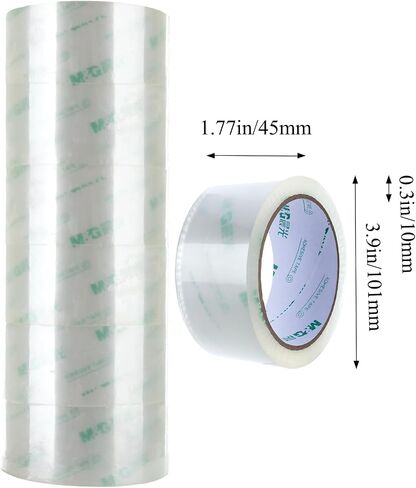 M&G Packing Tape 6 Rolls, Heavy Duty Shipping Tape with Total 396 Yards, 66 Yard(Per Roll), 1.77 inches Wide, Clear Packing Tape Refills for Packing Moving Mailing Sealing Office Storage in Saudi Arabia