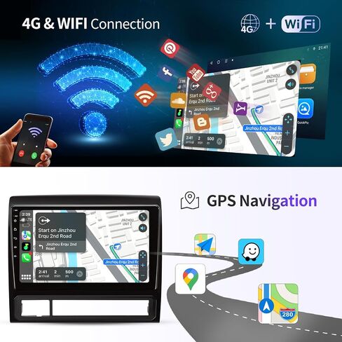 راديو ستيريو للسيارة لسيارة Toyota Tacoma 2007-2013 مع Carplay & Android Auto 13.1 بوصة Android 13.0 راديو GPS للملاحة مرآة Link RDS WiFi مع كاميرا احتياطية AHD in Saudi Arabia