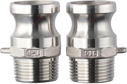 2 قطعة 1 "DN25 نوع F الفولاذ المقاوم للصدأ 304 موصل سريع Camlock ذكر الموضوع محول تركيب البيرة ، تركيبات Camlock نوع F Cam in Kuwait