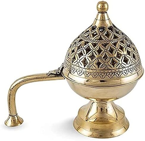 حامل مبخرة دونا دوب داني من النحاس من أورجانيكا بمقبض، لتنقية المنزل للمنزل والمكاتب والمعابد in Kuwait